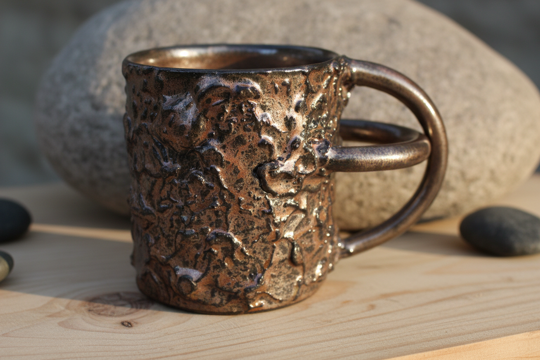 Copper Magic1 Rico-Handle Mug — handcrafted pottery by Rico Industries