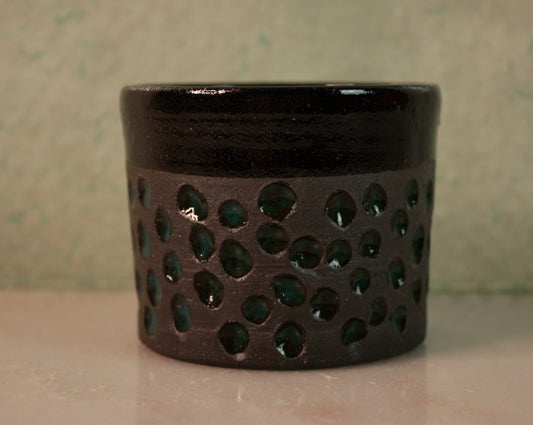 Black Carved Cortdo Cup (turquoise)
