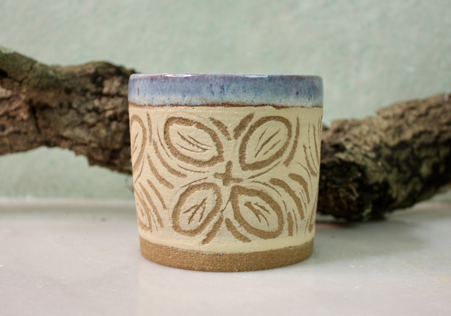 Moon Haze Sgraffito Cortado Cup