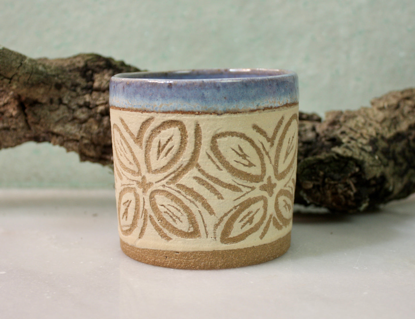 Moon Haze Sgraffito Cortado Cup