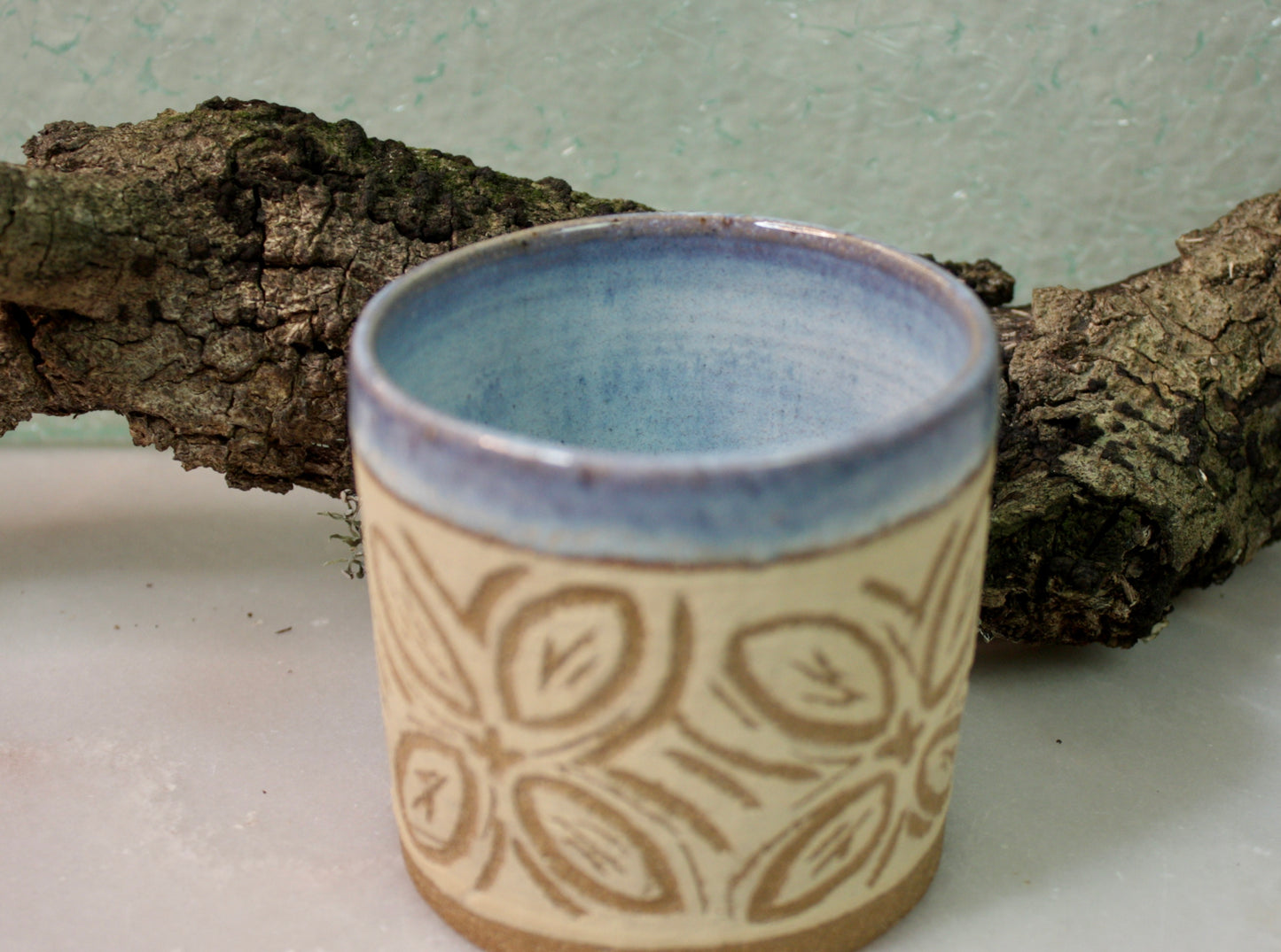 Moon Haze Sgraffito Cortado Cup