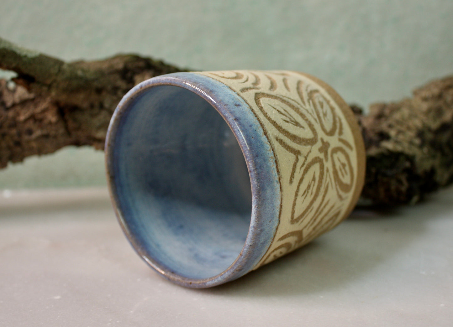 Moon Haze Sgraffito Cortado Cup