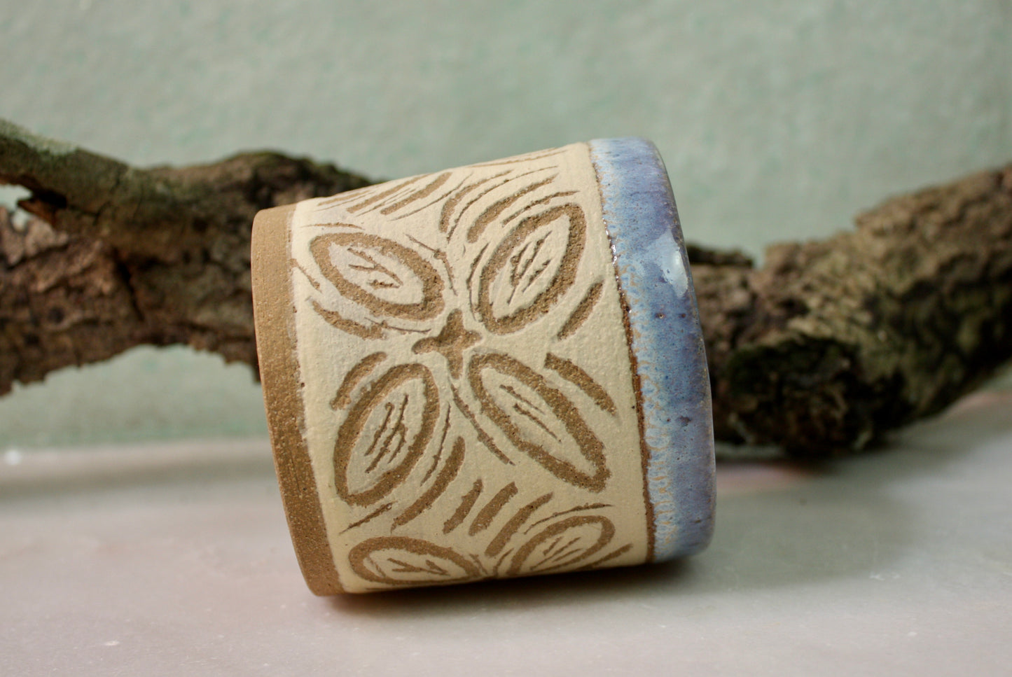 Moon Haze Sgraffito Cortado Cup