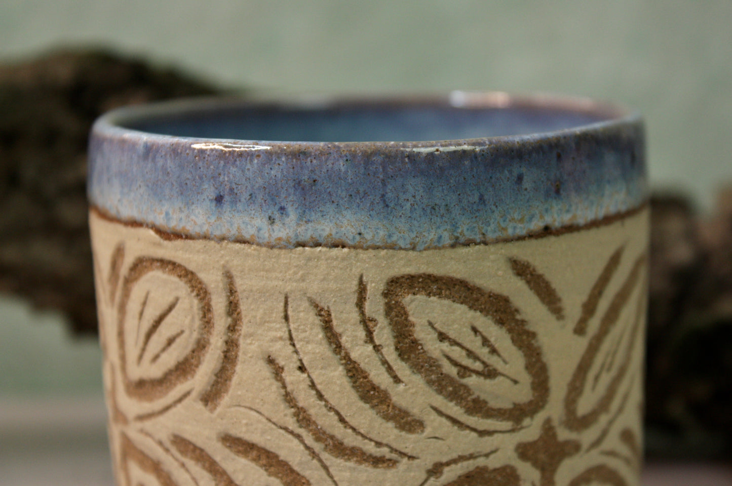 Moon Haze Sgraffito Cortado Cup