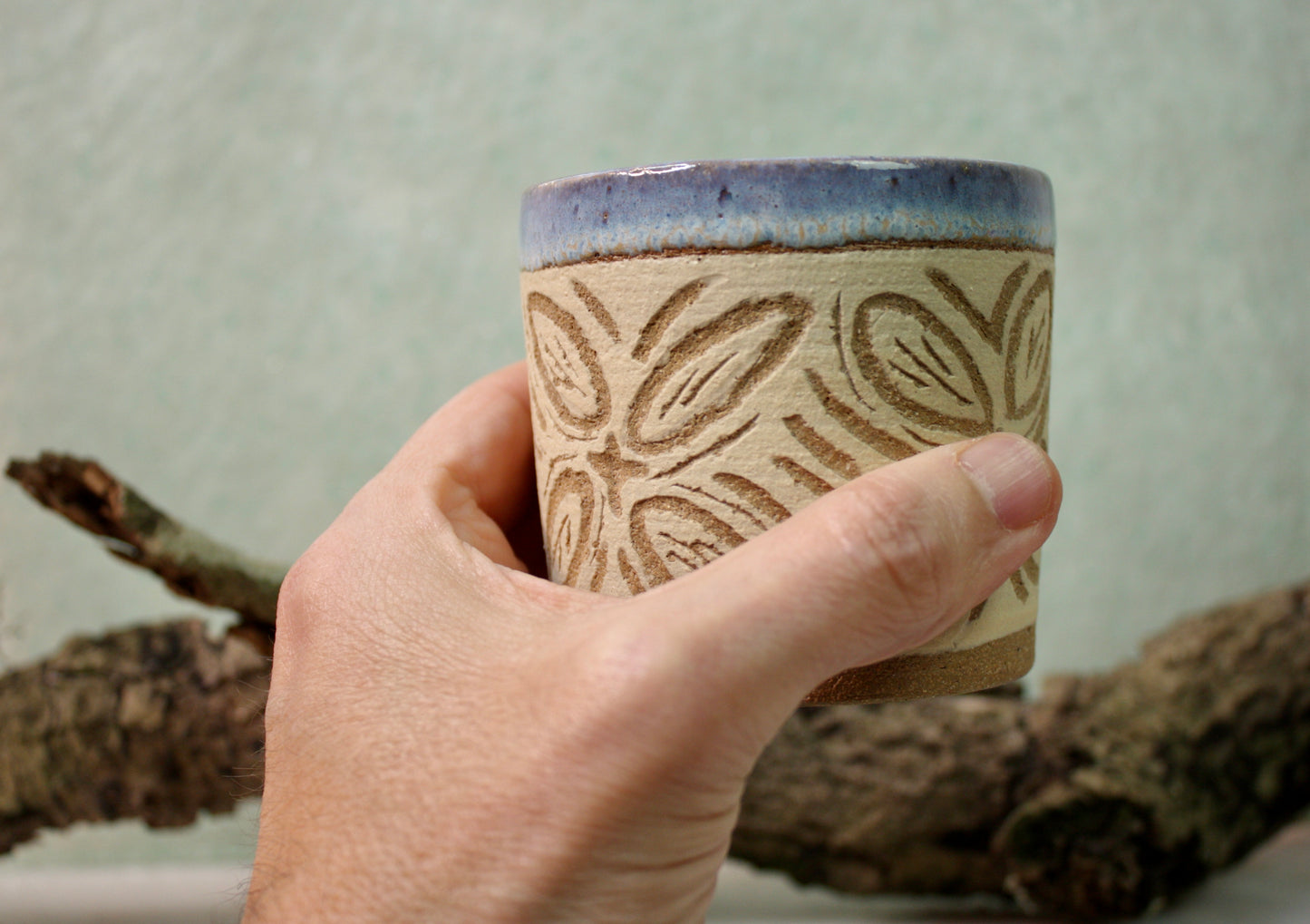Moon Haze Sgraffito Cortado Cup