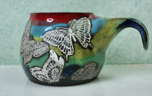 Half-Handle Butterfly Mug