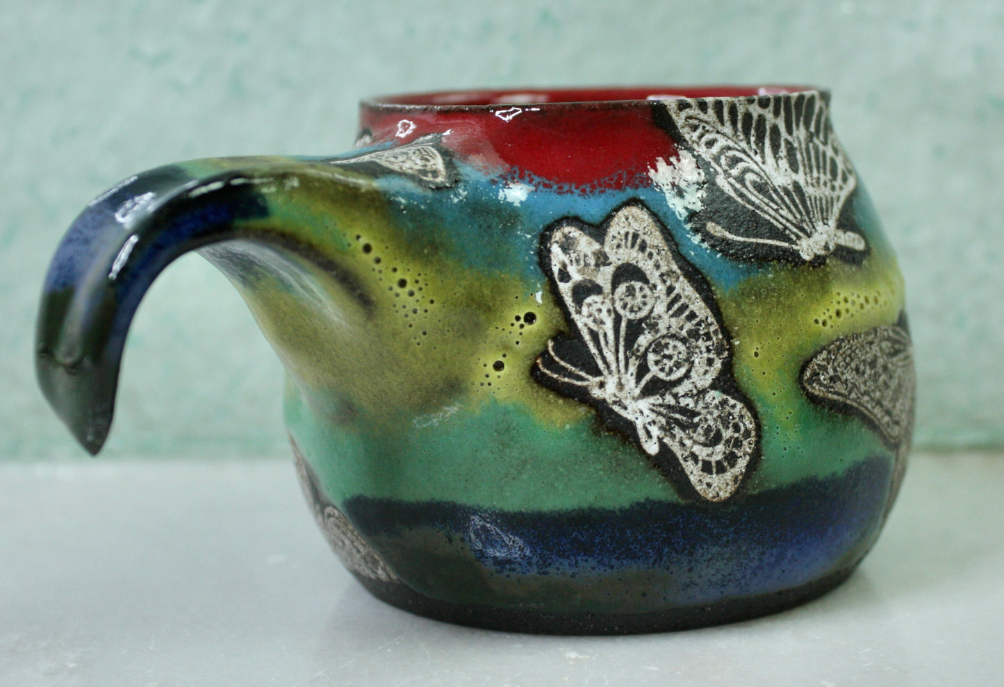 Half-Handle Butterfly Mug