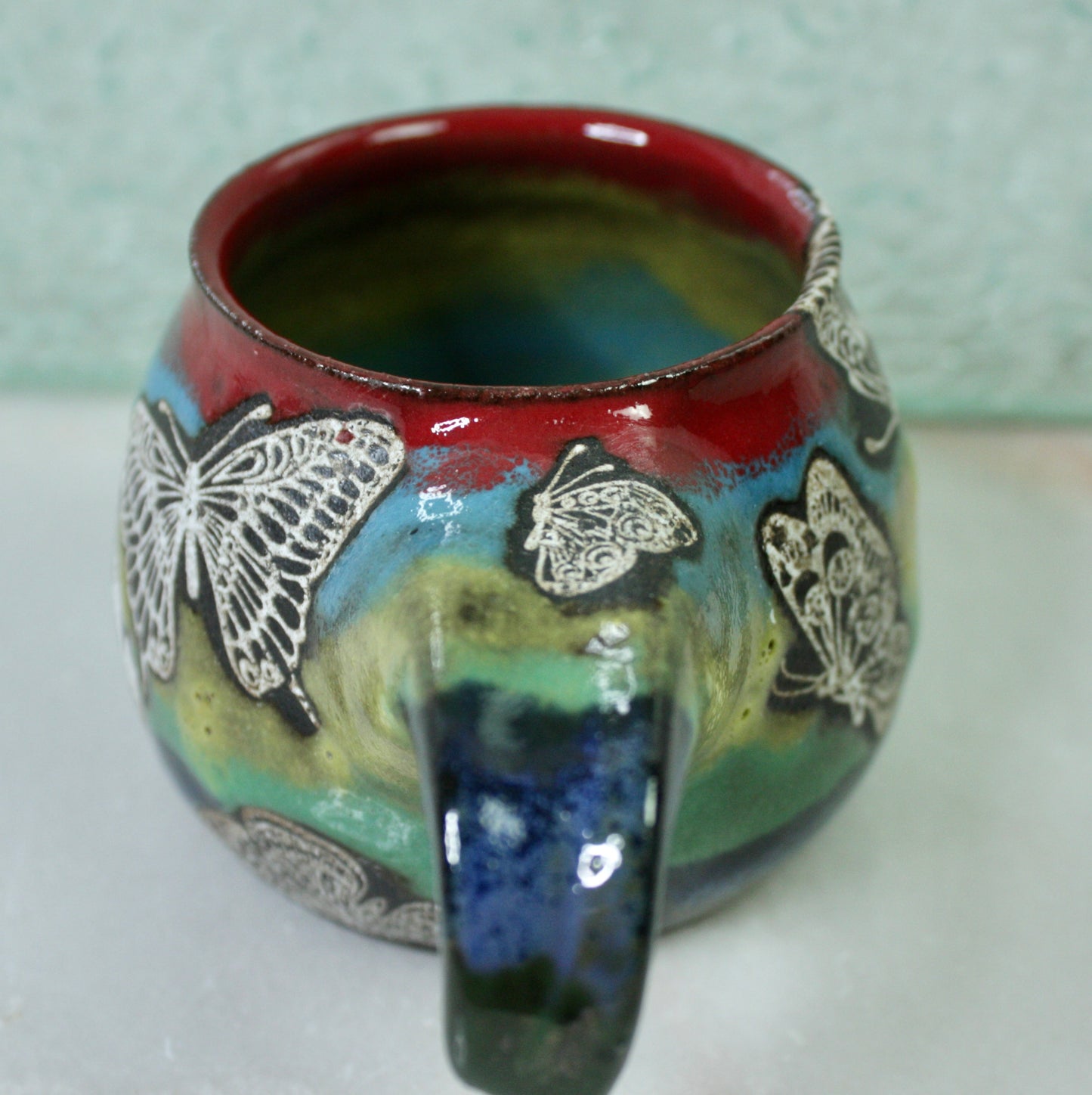 Half-Handle Butterfly Mug