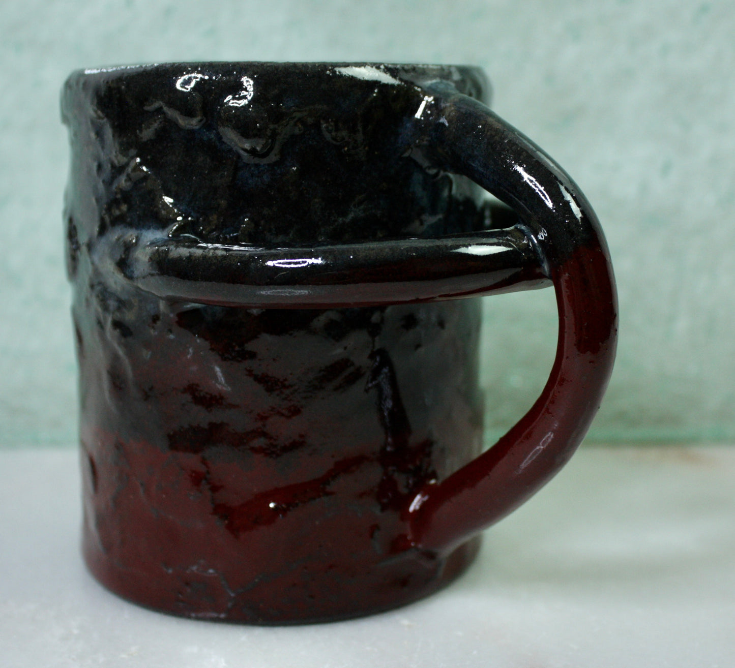 Ruby-Red1 Rico-Handle Mug