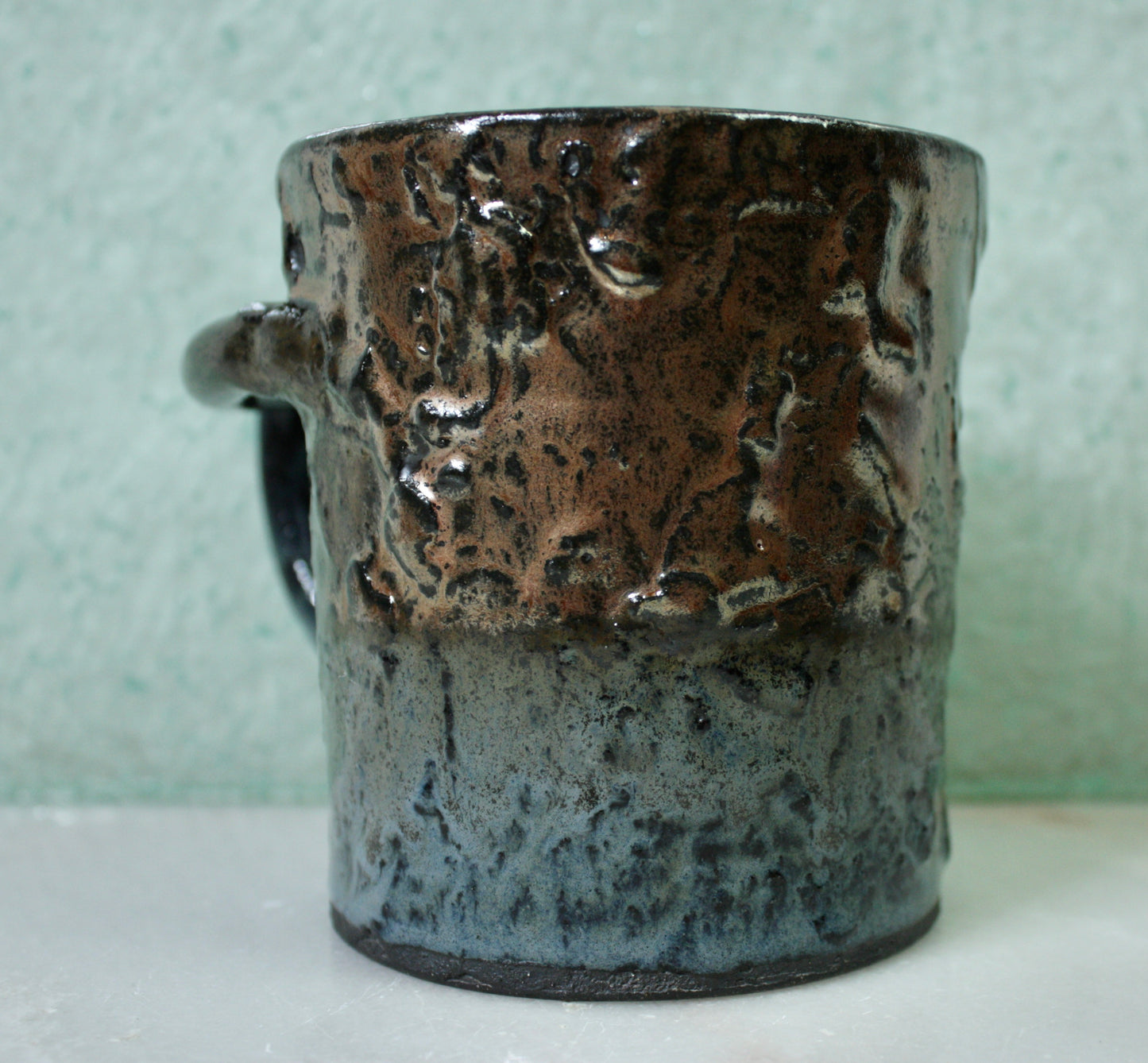 Copper Blue Rico-Handle Mug