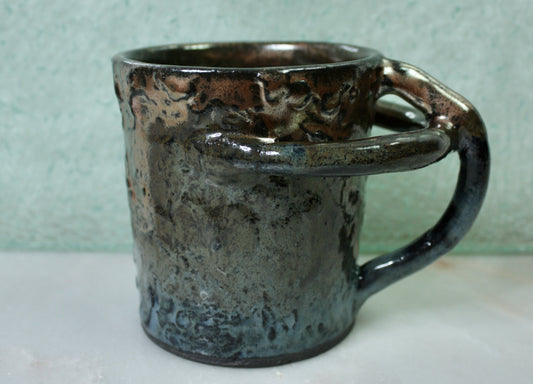 Copper Blue Rico-Handle Mug
