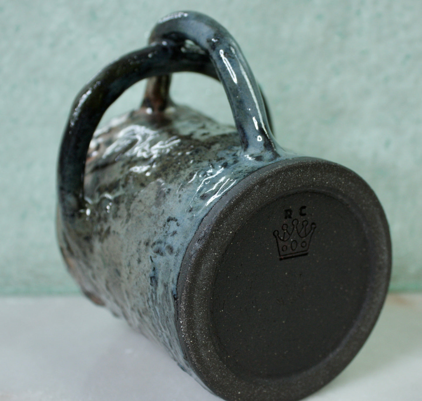 Copper Blue Rico-Handle Mug