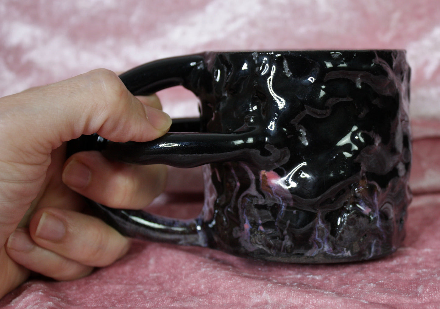Purple Dark Shorty Rico-Handle Mug
