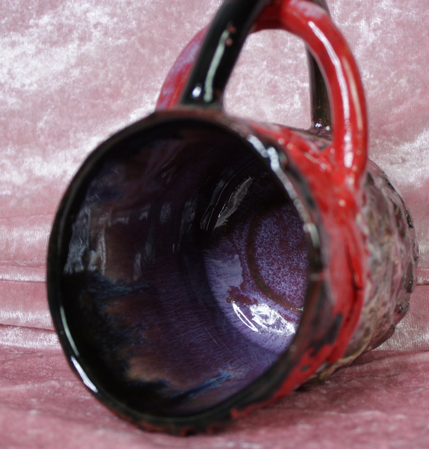 Red/Pink Rico-Handle Mug