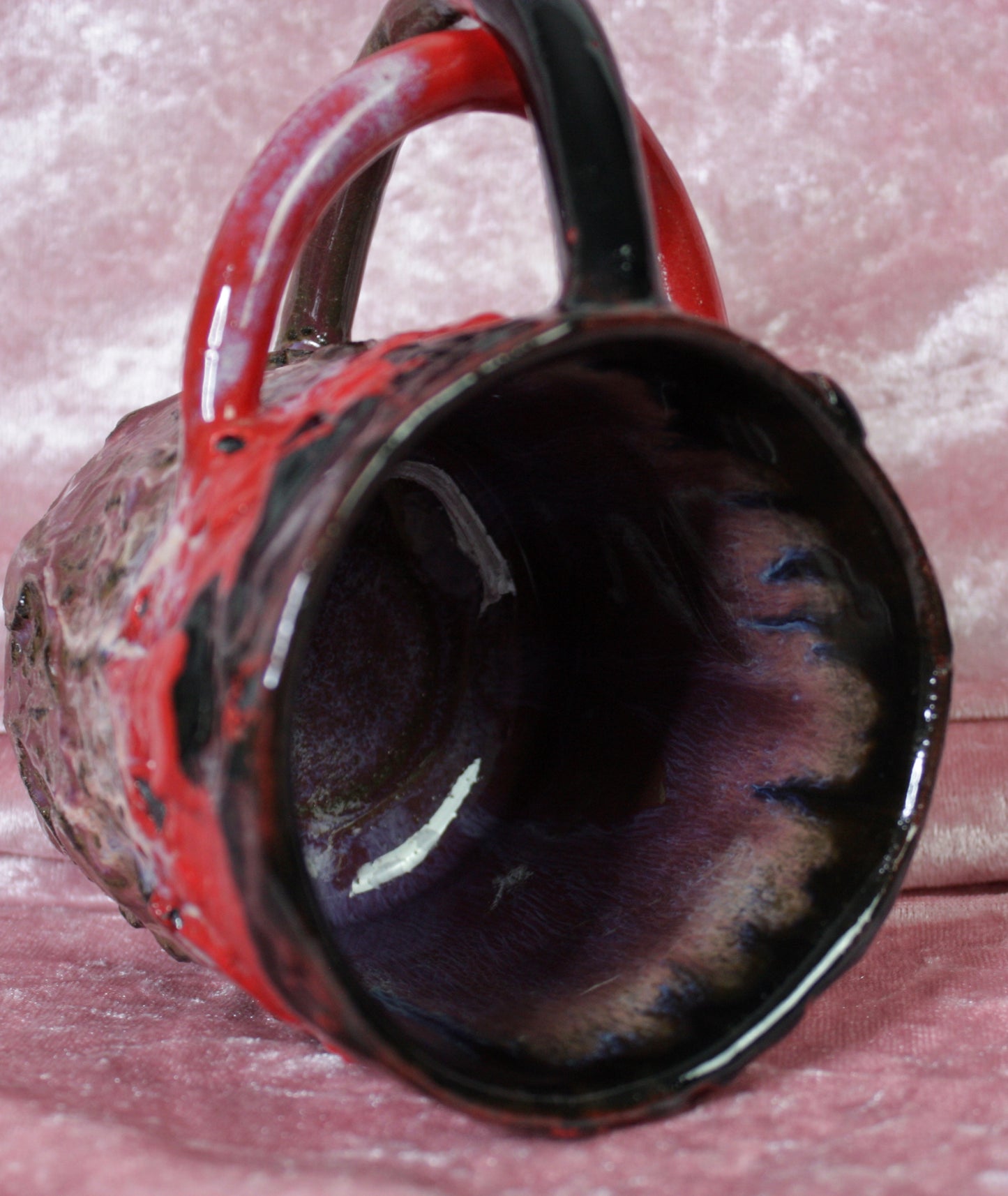 Red/Pink Rico-Handle Mug