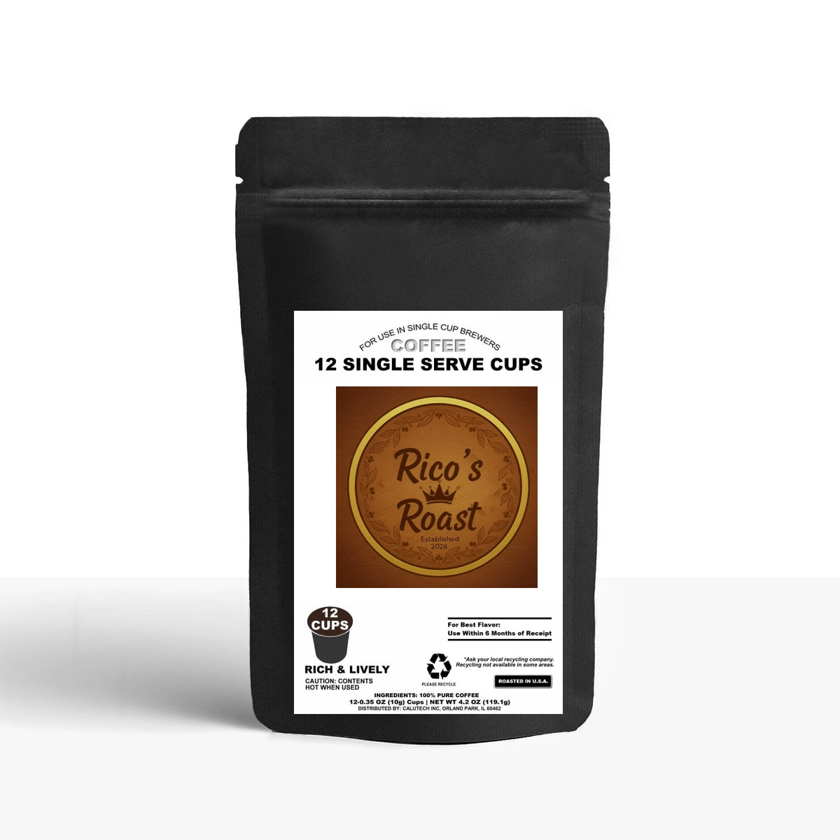 12 Pack Single Serve Coffee Capsules